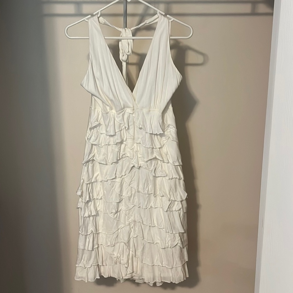 Summer white ruffled dress